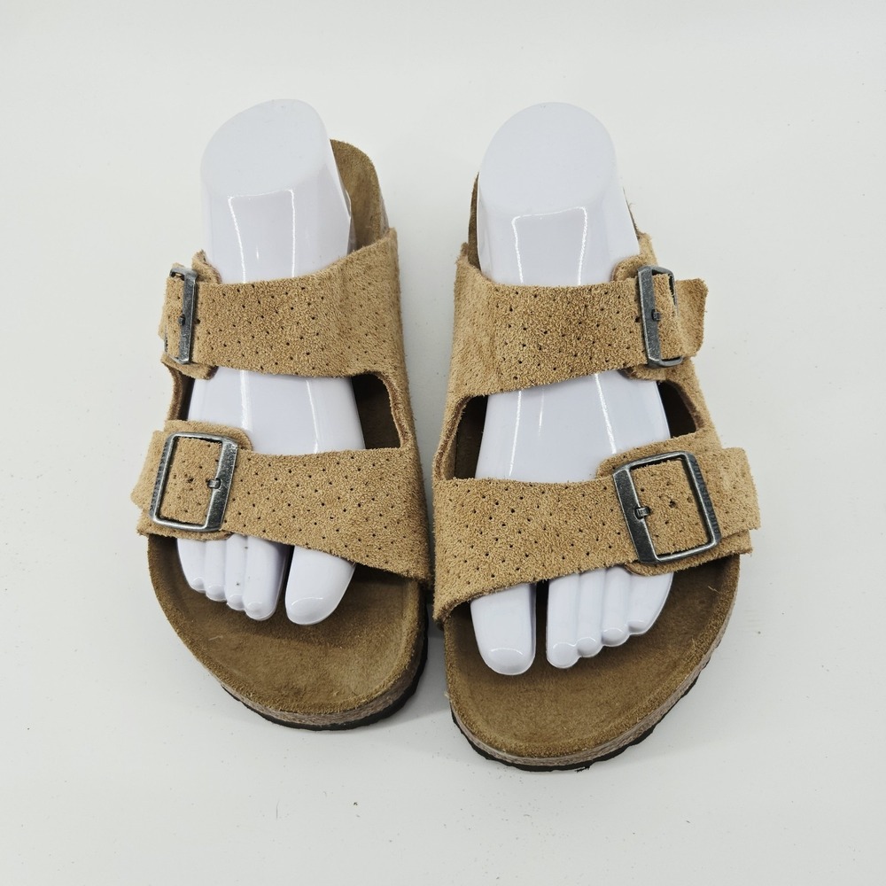 Birkenstock Arizona Taupe Suede Leather Soft Footbed Unisex Sandals Size 42 - Picture 2 of 6